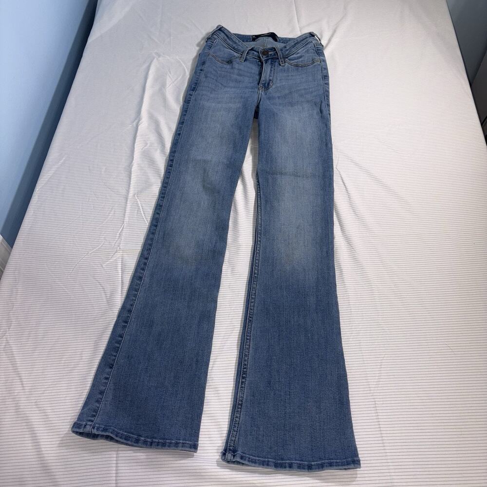 Hollister High Rise Bootcut Jeans Juniors W24 L31 Light Wash